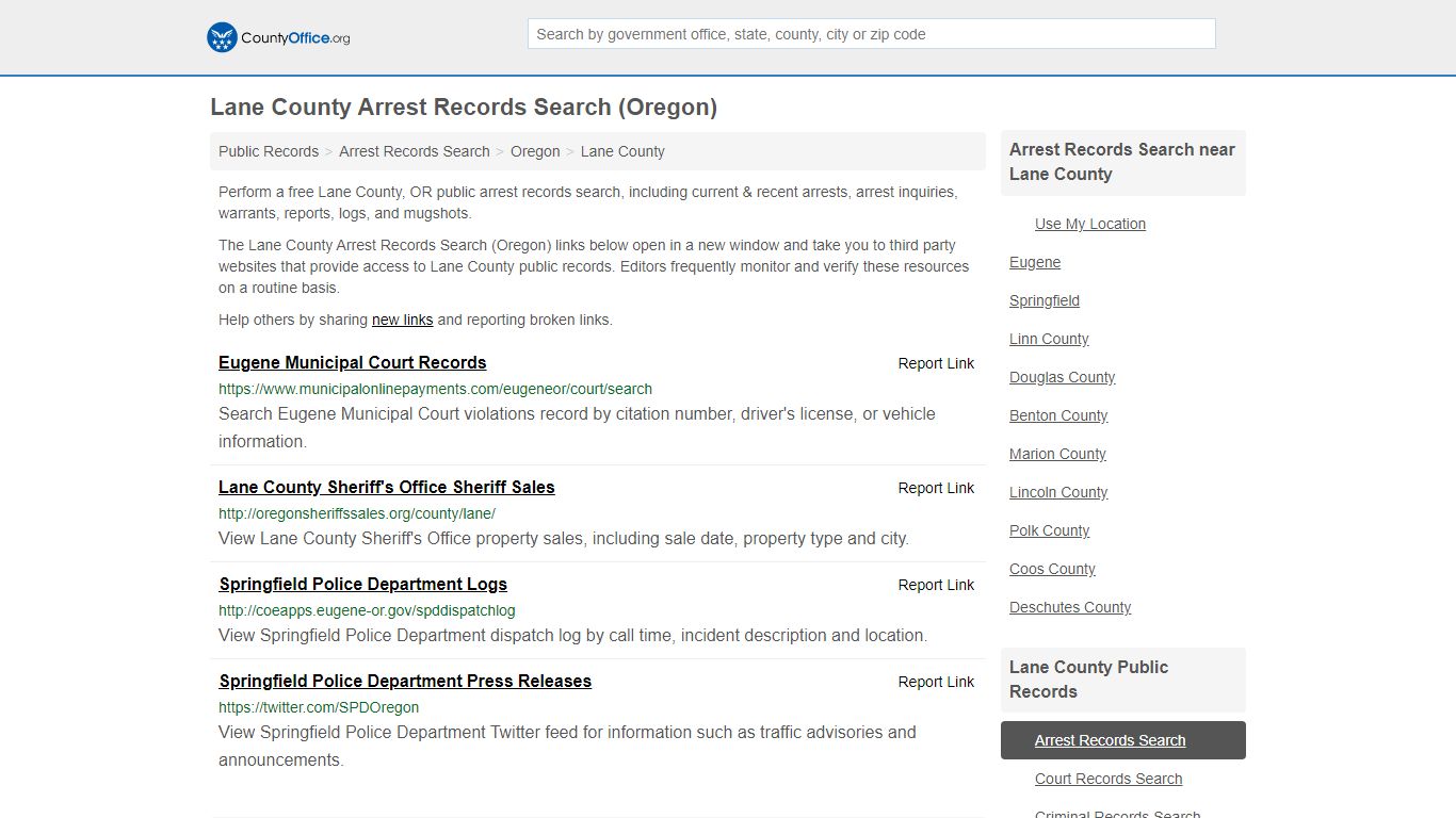 Arrest Records Search - Lane County, OR (Arrests & Mugshots)