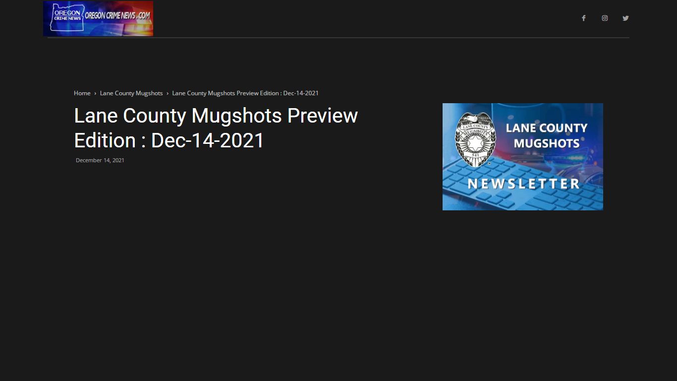 Lane County Mugshots Preview Edition : Dec-14-2021 ...